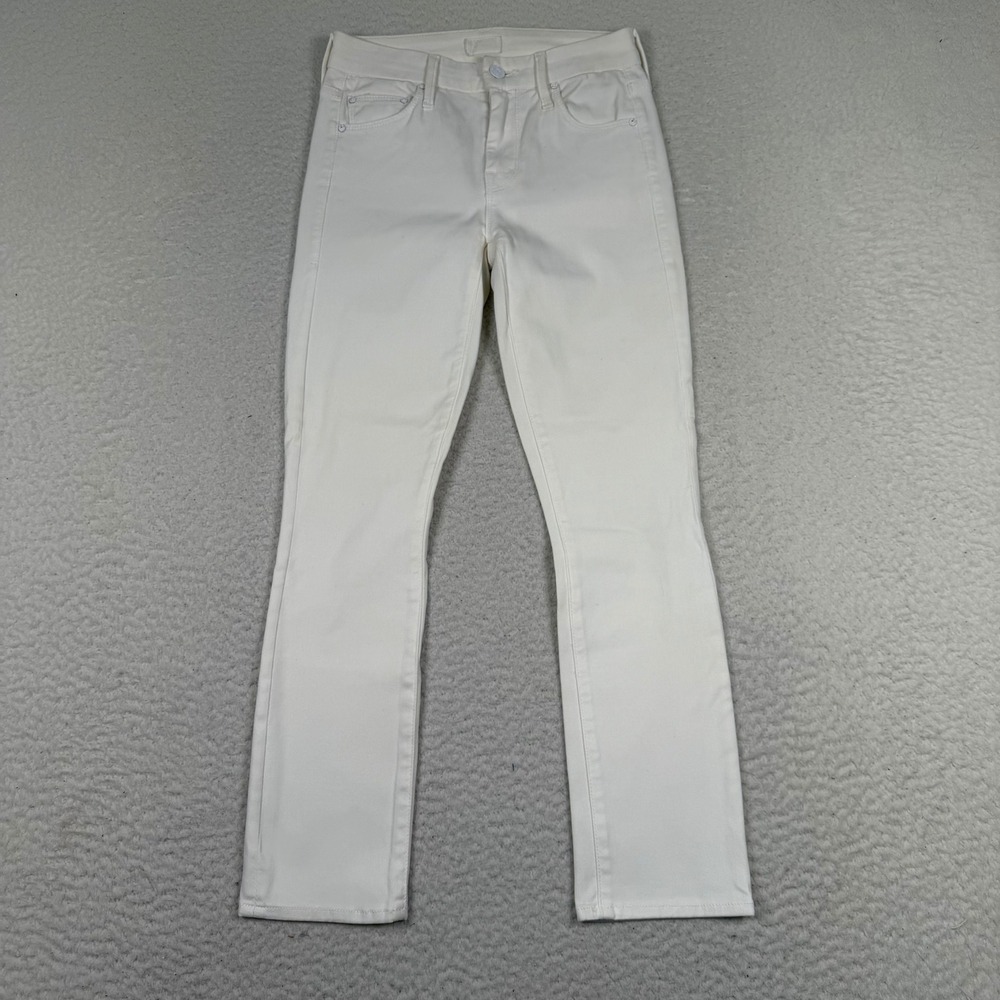 MOTHER The Looker Crop Jeans Women 23 White Glass Slipper Skinny Denim Versatile